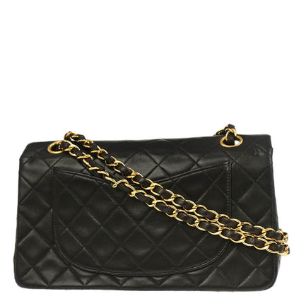 Chanel 1996-1997 Black Lambskin Small Classic Double Flap Shoulder Bag