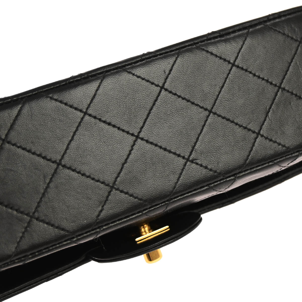 Chanel 1996-1997 Black Lambskin Small Classic Double Flap Shoulder Bag