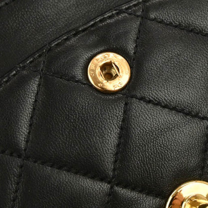 Chanel 1996-1997 Black Lambskin Small Classic Double Flap Shoulder Bag