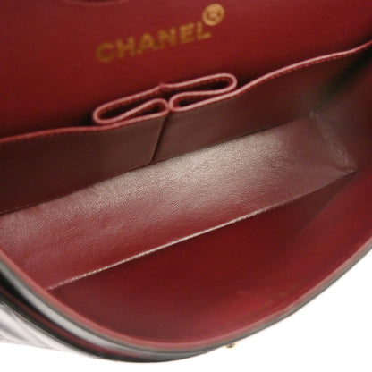 Chanel 1996-1997 Black Lambskin Small Classic Double Flap Shoulder Bag