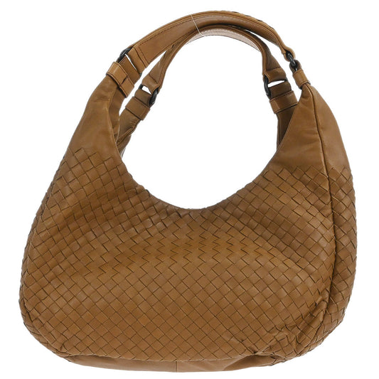 Bottega Veneta Brown Lambskin Intrecciato Handbag