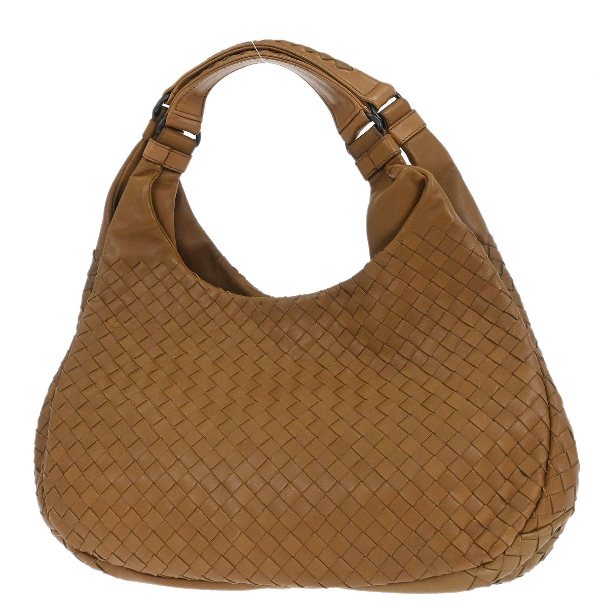Bottega Veneta Brown Lambskin Intrecciato Handbag