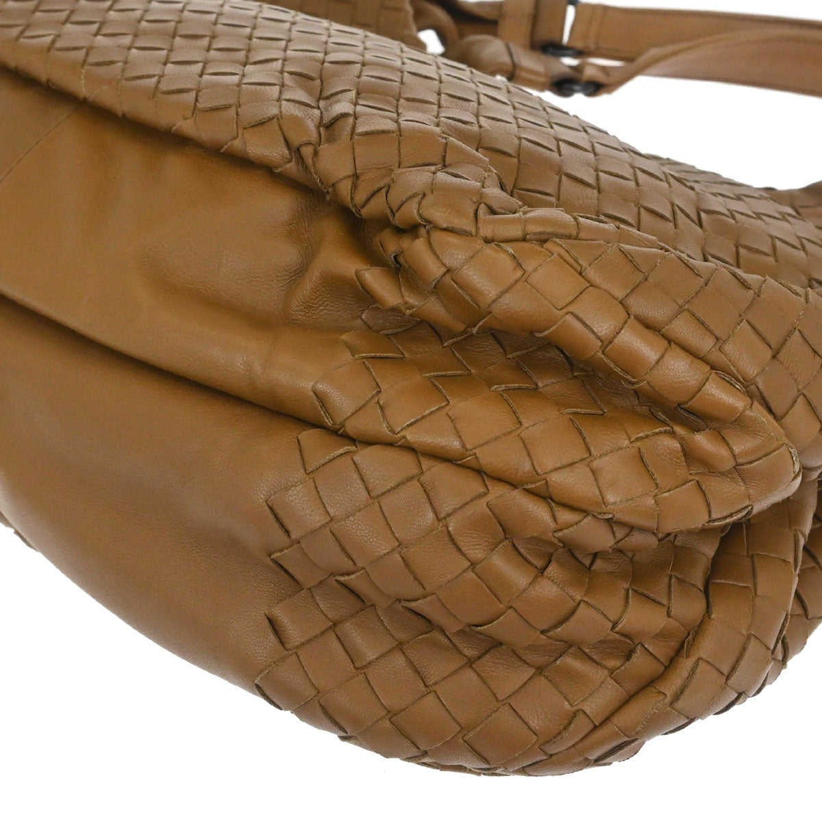 Bottega Veneta Brown Lambskin Intrecciato Handbag