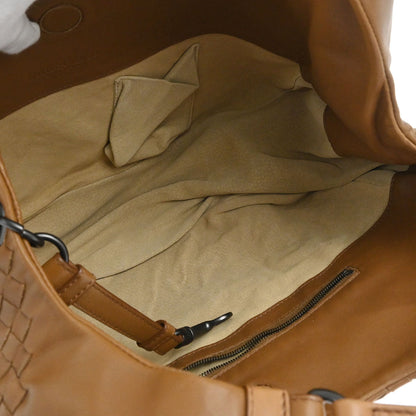Bottega Veneta Brown Lambskin Intrecciato Handbag