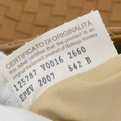 Bottega Veneta Brown Lambskin Intrecciato Handbag
