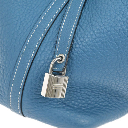 Hermes Blue Jean Taurillon Clemence Picotin Lock 18 PM Handbag