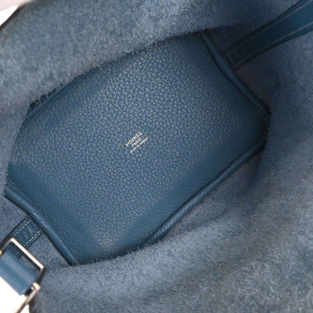 Hermes Blue Jean Taurillon Clemence Picotin Lock 18 PM Handbag