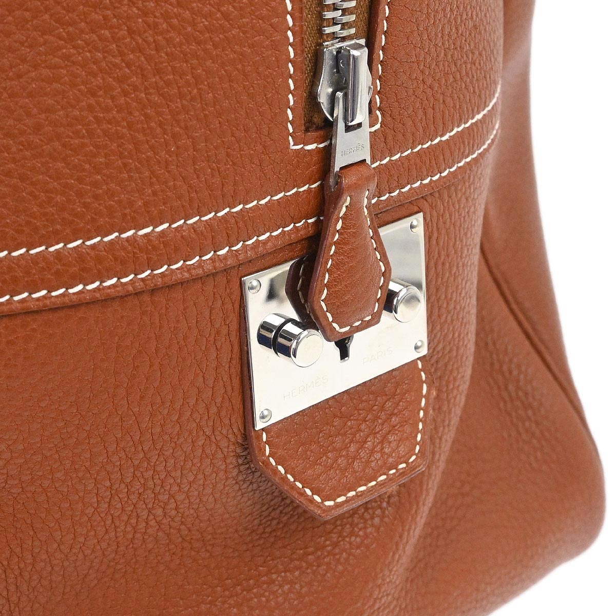 Hermes Etrusque Taurillon Clemence Plume 45 Duffle Handbag