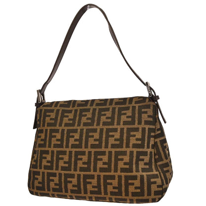Fendi Brown Canvas Zucca Mamma Baguette Handbag
