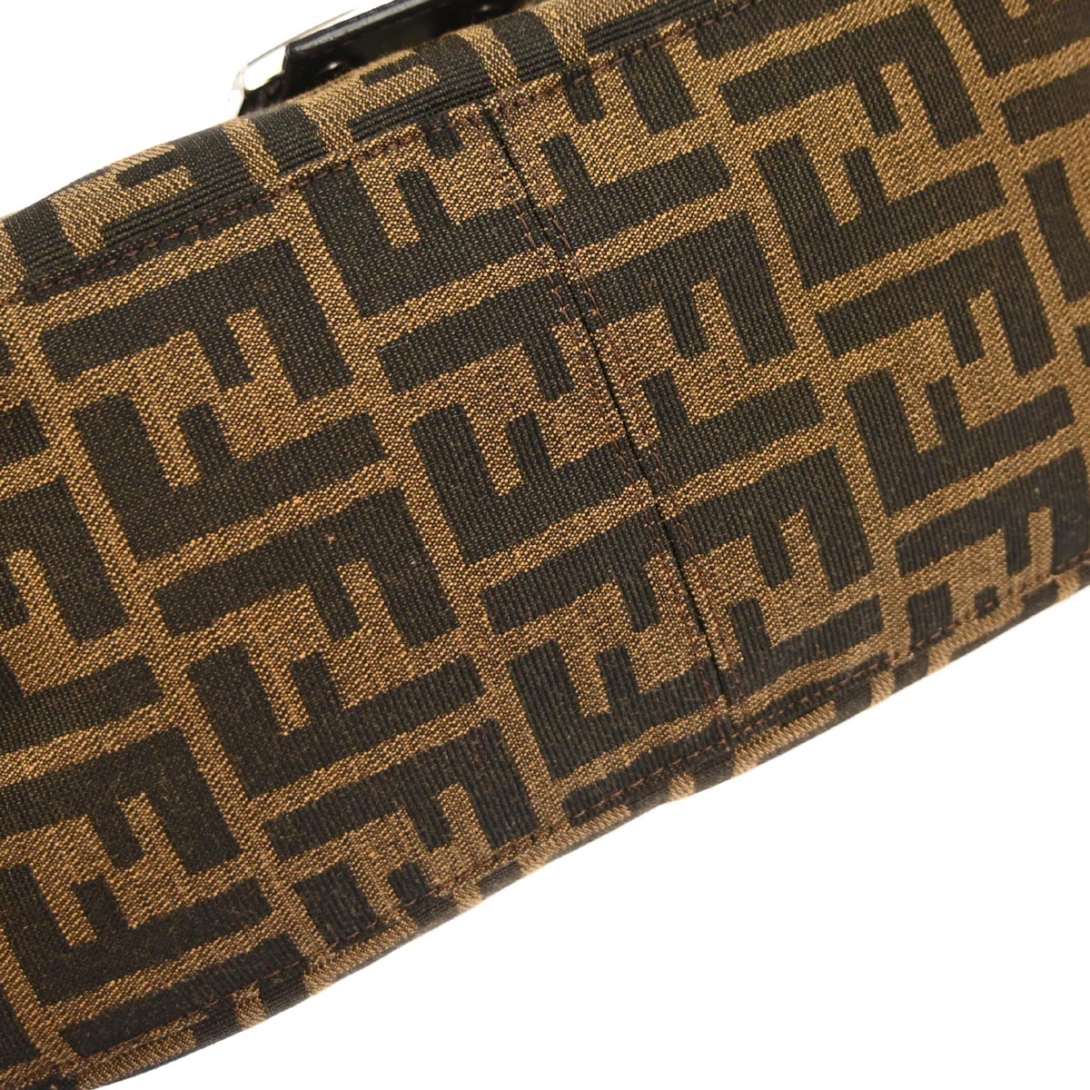 Fendi Brown Canvas Zucca Mamma Baguette Handbag