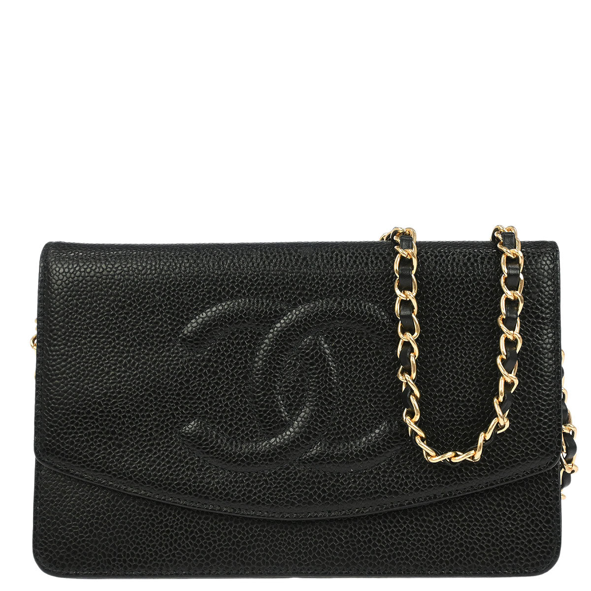 Chanel Black Caviar Skin Timeless Wallet on Chain WOC