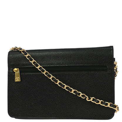 Chanel Black Caviar Skin Timeless Wallet on Chain WOC
