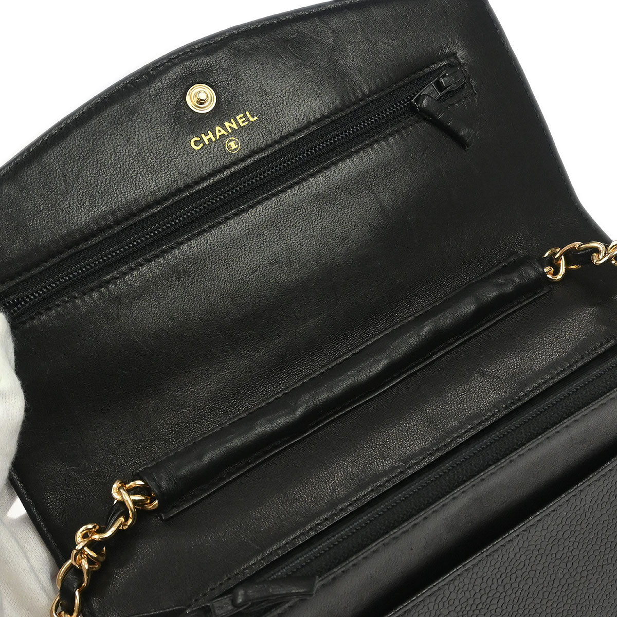 Chanel Black Caviar Skin Timeless Wallet on Chain WOC