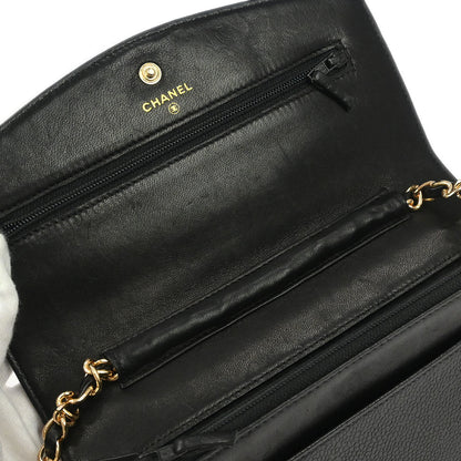 Chanel Black Caviar Skin Timeless Wallet on Chain WOC
