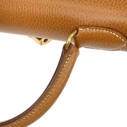 Hermes Natural Sable Ardennes Kelly 35 Sellier 2way Shoulder Handbag