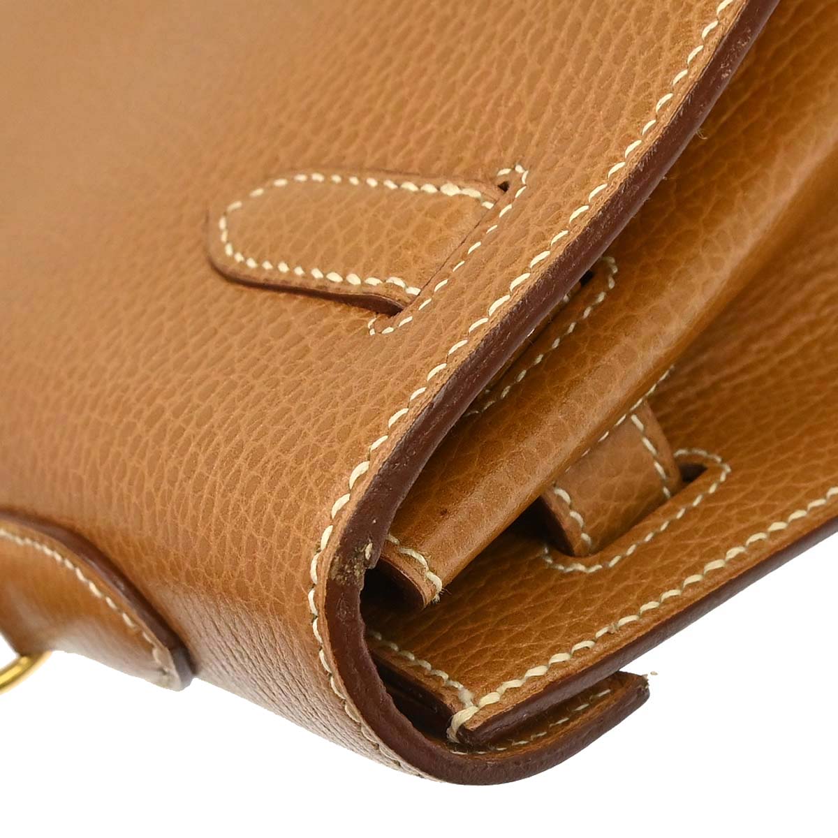 Hermes Natural Sable Ardennes Kelly 35 Sellier 2way Shoulder Handbag
