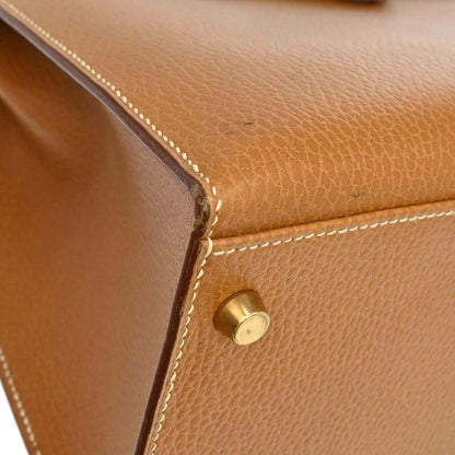Hermes Natural Sable Ardennes Kelly 35 Sellier 2way Shoulder Handbag
