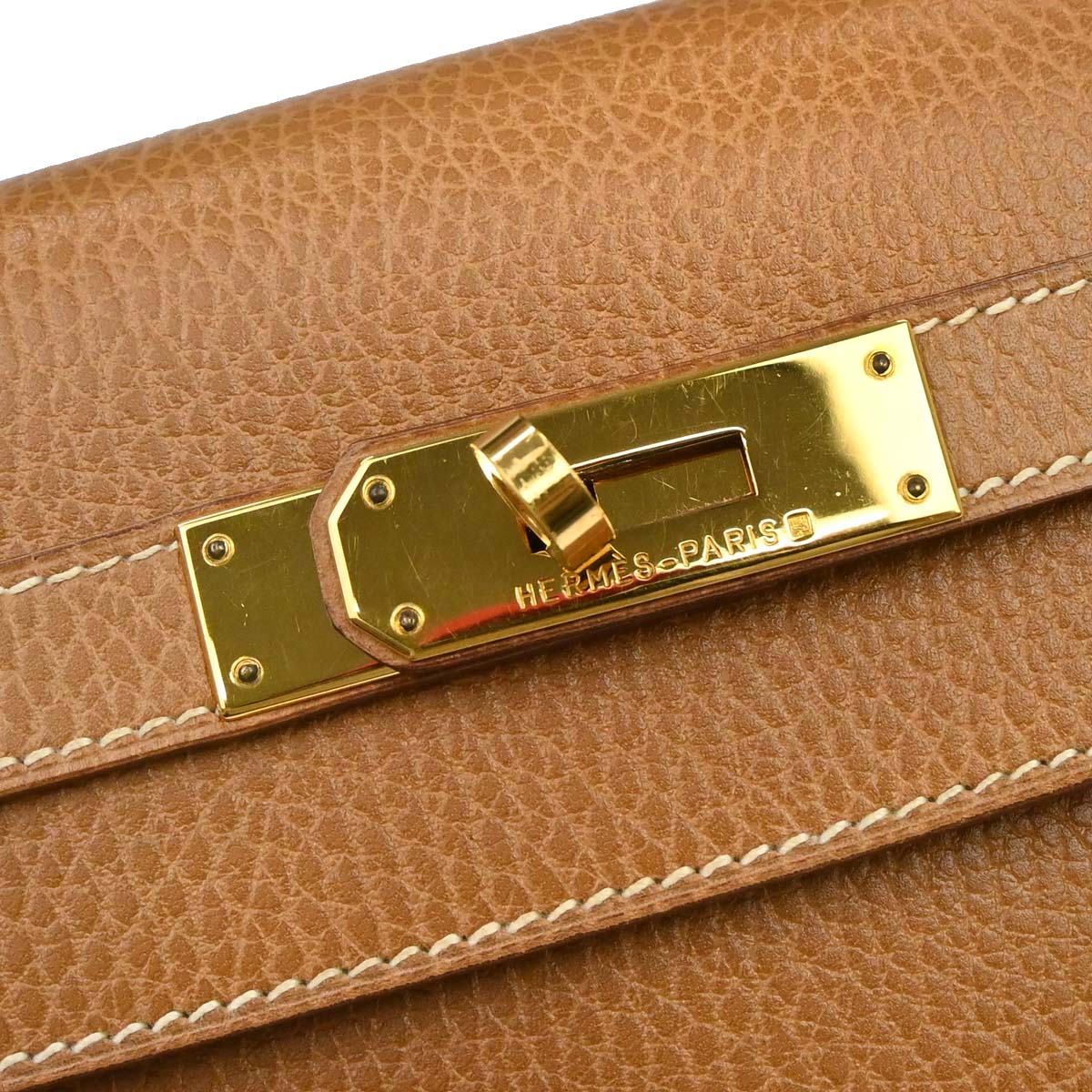 Hermes Natural Sable Ardennes Kelly 35 Sellier 2way Shoulder Handbag