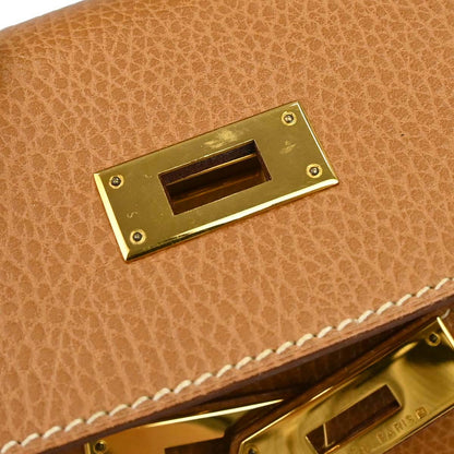 Hermes Natural Sable Ardennes Kelly 35 Sellier 2way Shoulder Handbag
