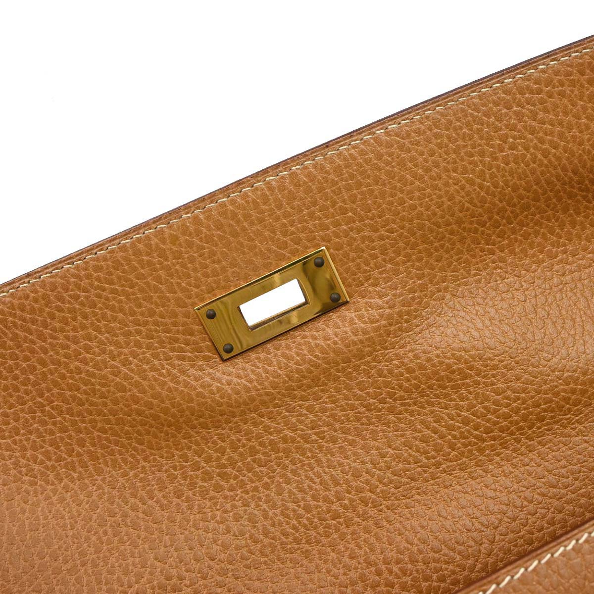 Hermes Natural Sable Ardennes Kelly 35 Sellier 2way Shoulder Handbag
