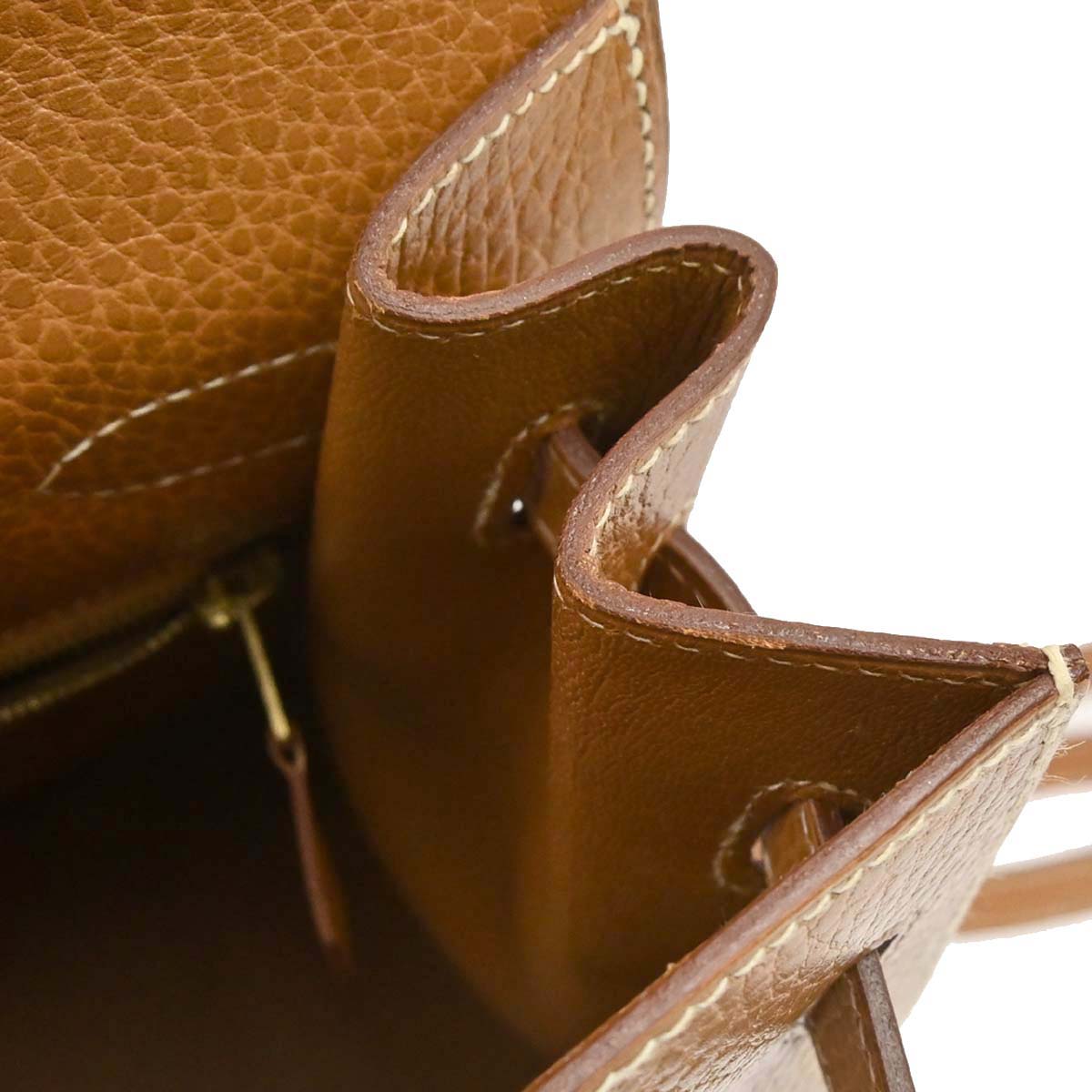 Hermes Natural Sable Ardennes Kelly 35 Sellier 2way Shoulder Handbag