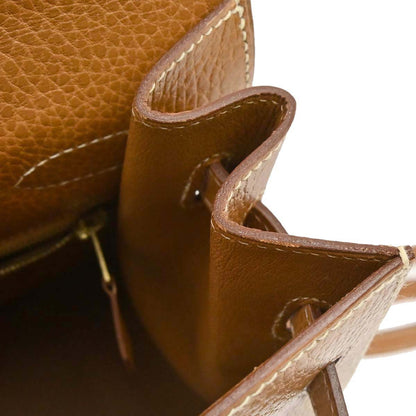 Hermes Natural Sable Ardennes Kelly 35 Sellier 2way Shoulder Handbag