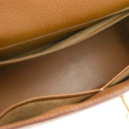Hermes Natural Sable Ardennes Kelly 35 Sellier 2way Shoulder Handbag