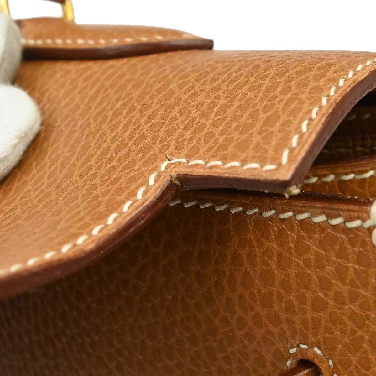 Hermes Natural Sable Ardennes Kelly 35 Sellier 2way Shoulder Handbag
