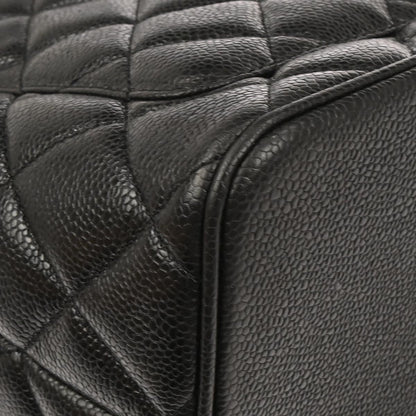 Chanel 2002-2003 Black Caviar Skin Medallion Tote Handbag