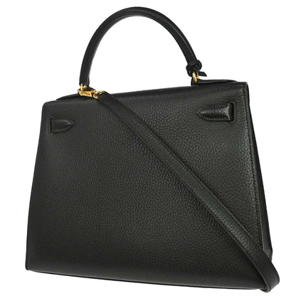 Hermes Black Ardennes Kelly 28 Sellier 2way Shoulder Handbag