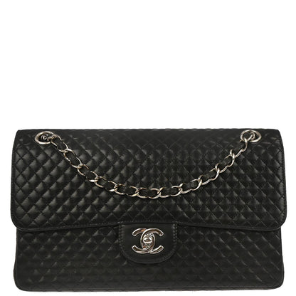 Chanel 1994-1996 Black Lambskin Single Flap Shoulder Bag
