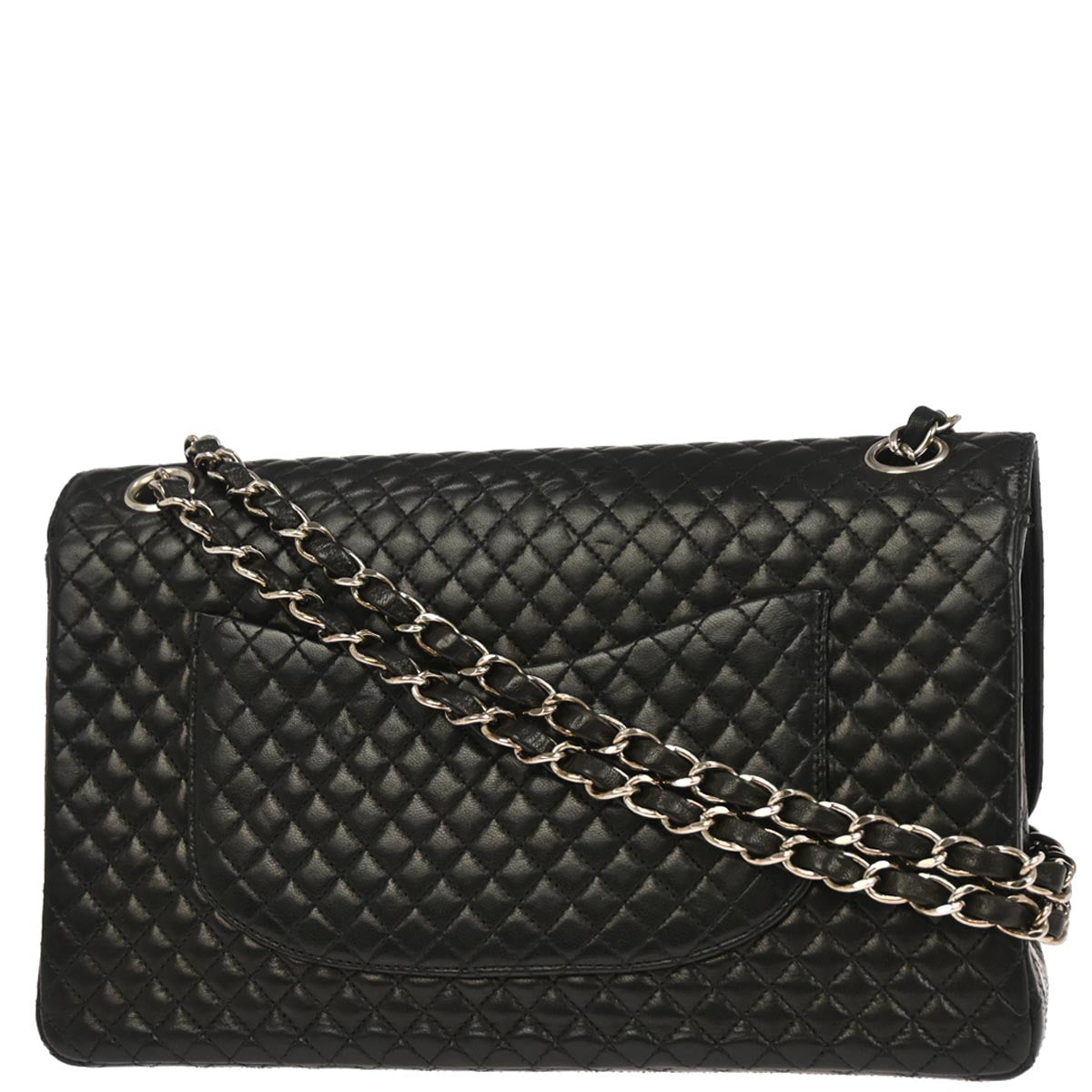 Chanel 1994-1996 Black Lambskin Single Flap Shoulder Bag