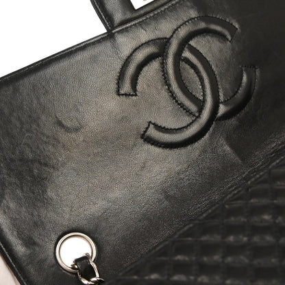 Chanel 1994-1996 Black Lambskin Single Flap Shoulder Bag