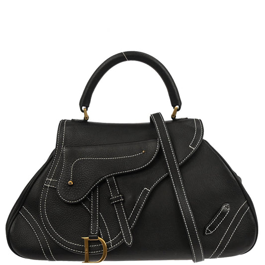 Christian Dior Black Saddle 2way Shoulder Handbag