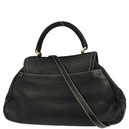 Christian Dior Black Saddle 2way Shoulder Handbag