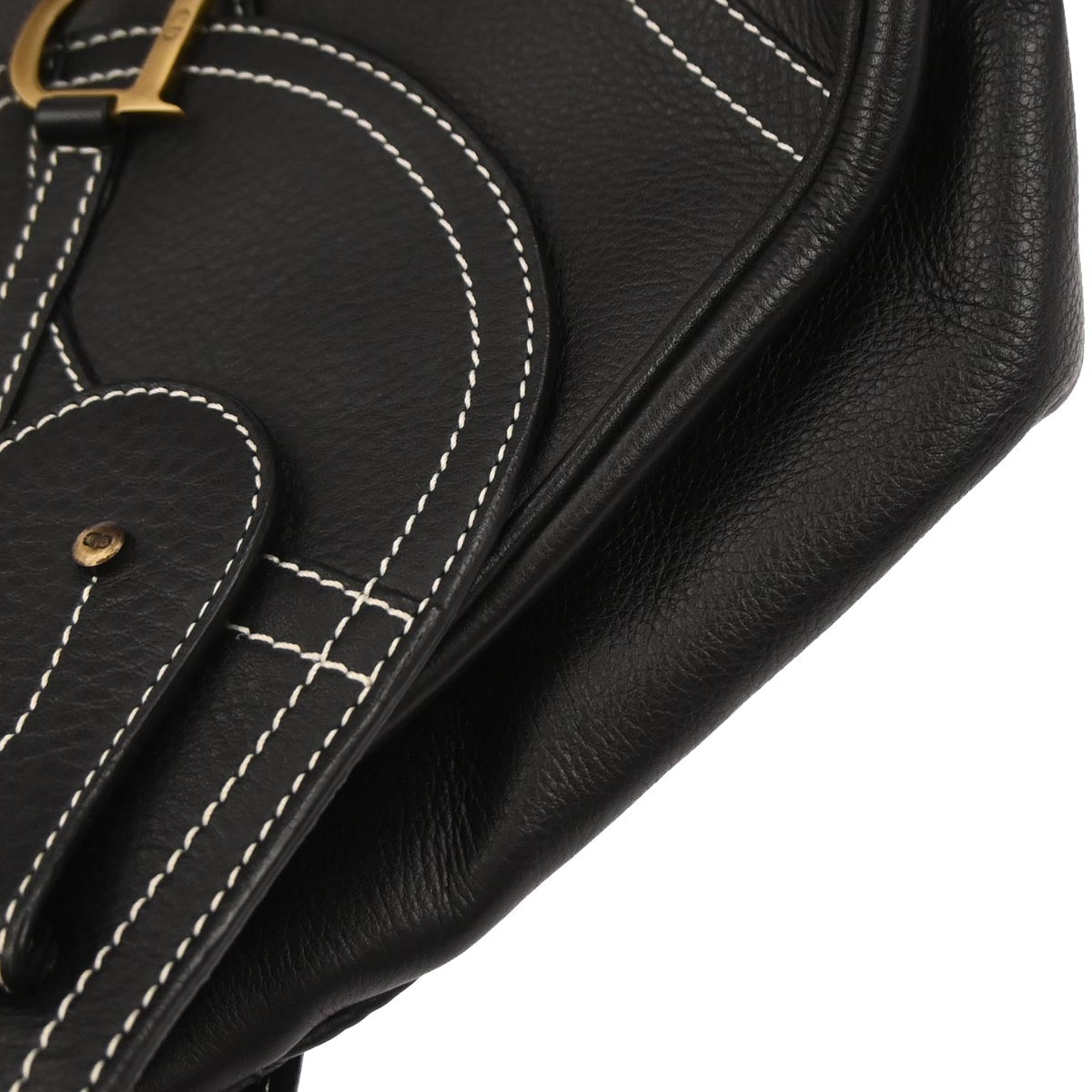 Christian Dior Black Saddle 2way Shoulder Handbag