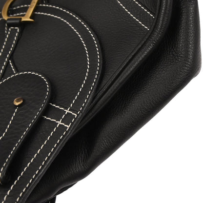 Christian Dior Black Saddle 2way Shoulder Handbag