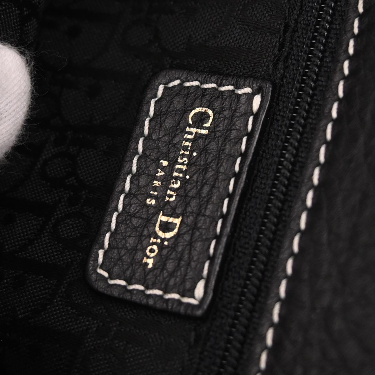 Christian Dior Black Saddle 2way Shoulder Handbag