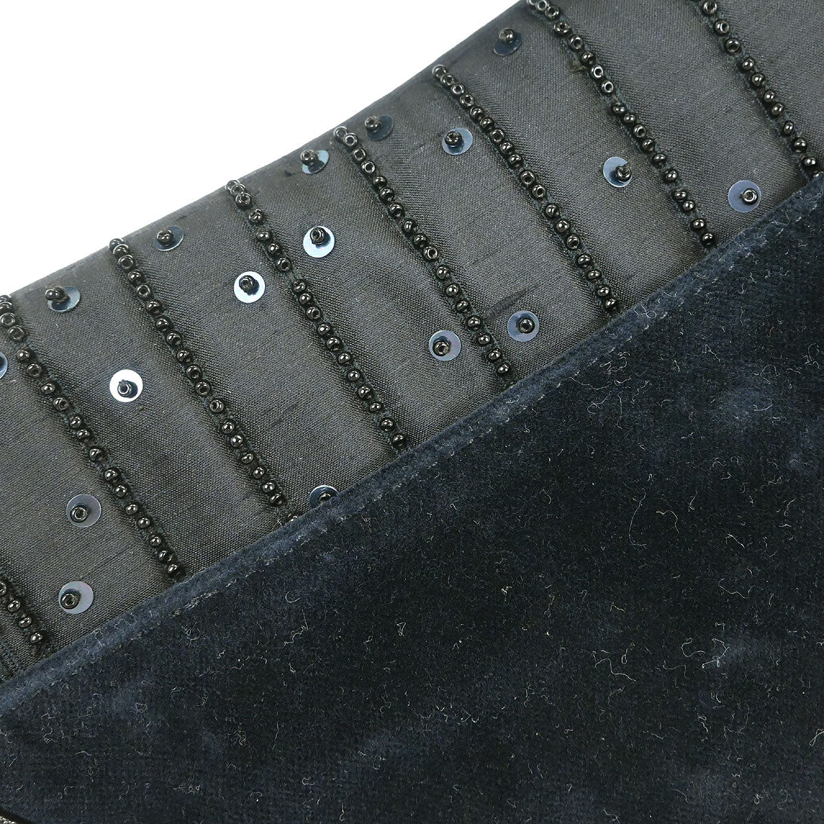 Christian Dior Black Velvet Beaded Saddle Handbag