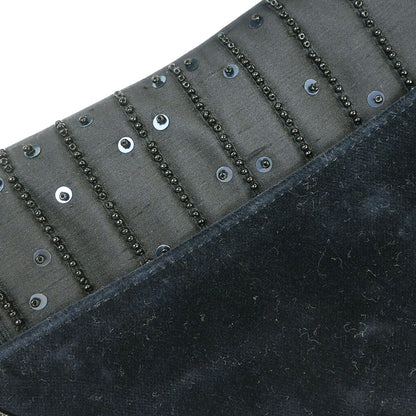 Christian Dior Black Velvet Beaded Saddle Handbag