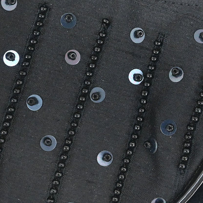 Christian Dior Black Velvet Beaded Saddle Handbag