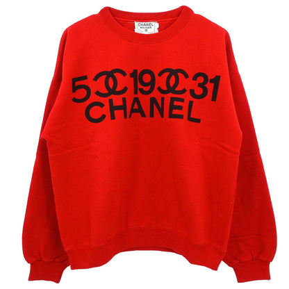 Chanel Long Sleeve Top Sweater Red #M
