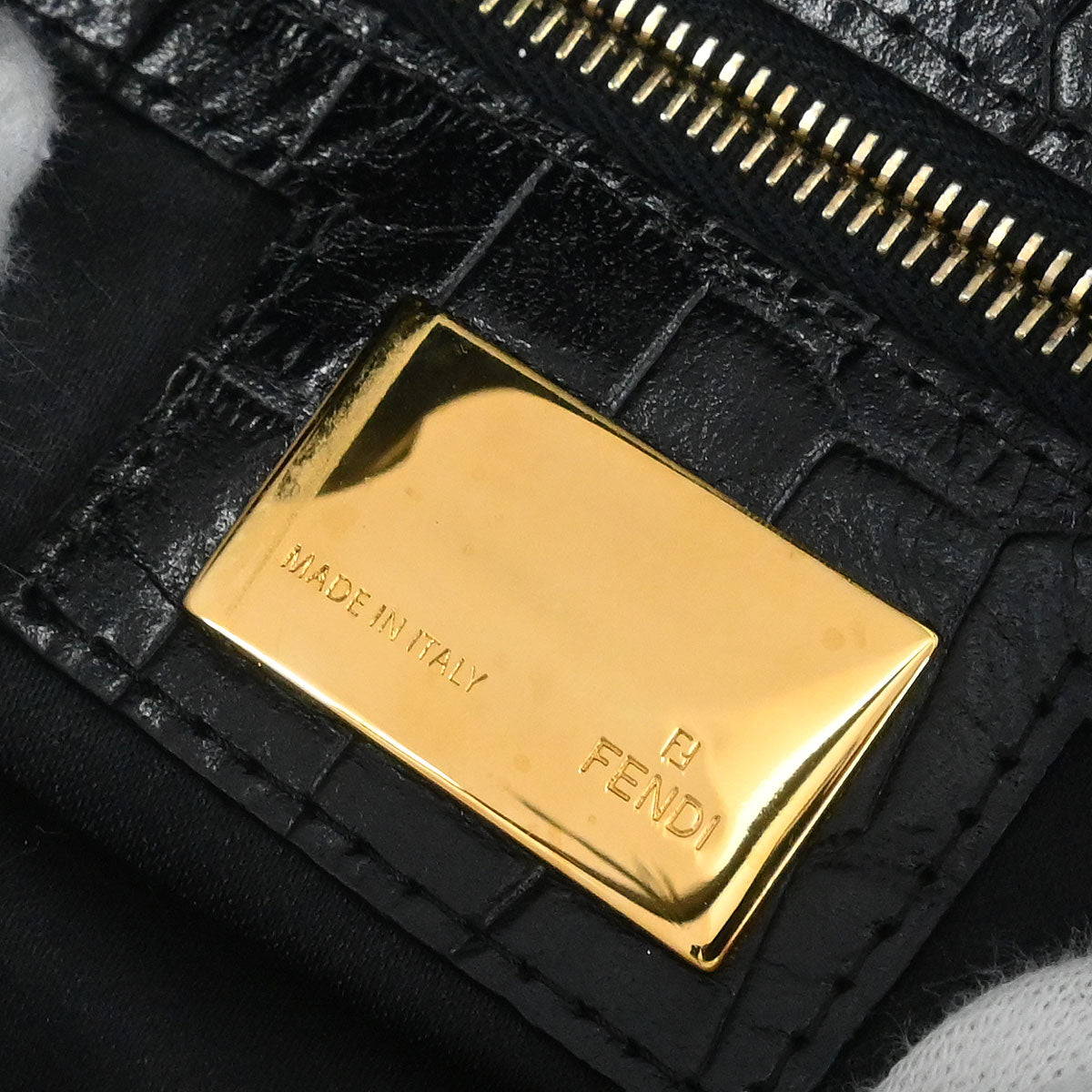 Fendi * Black Satin Baguette Handbag