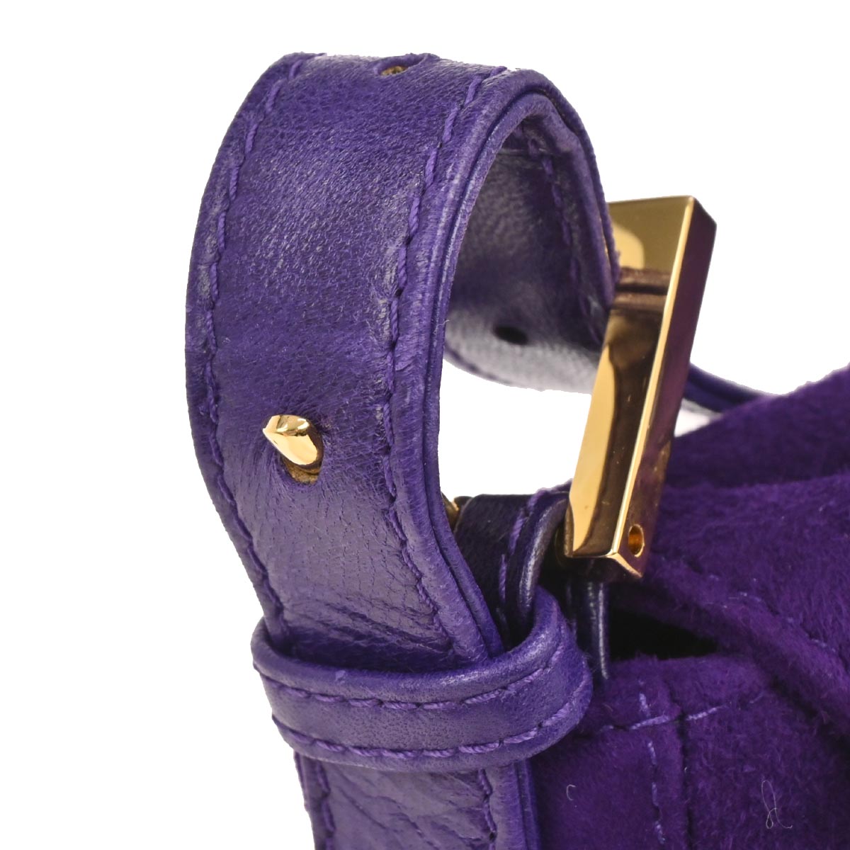 Fendi Purple Suede Baguette Handbag
