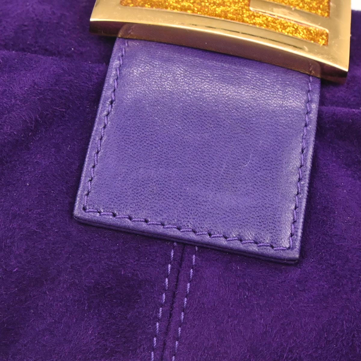 Fendi Purple Suede Baguette Handbag