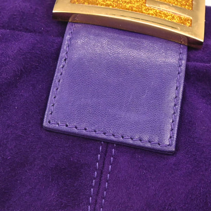 Fendi Purple Suede Baguette Handbag