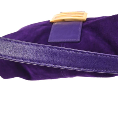 Fendi Purple Suede Baguette Handbag