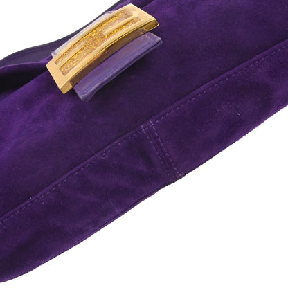 Fendi Purple Suede Baguette Handbag