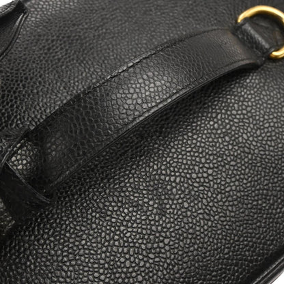 Chanel 1996-1997 Black Caviar Skin Vanity 2way Shoulder Handbag