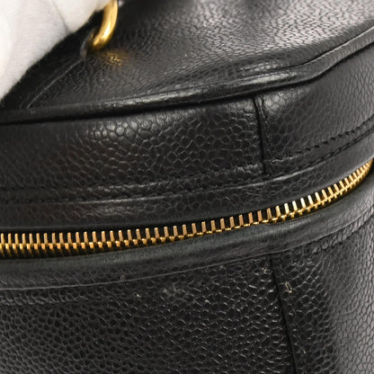 Chanel 1996-1997 Black Caviar Skin Vanity 2way Shoulder Handbag